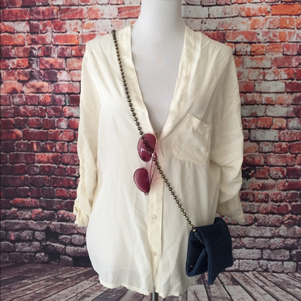 Cream Brandy Melville Bohemian Blouse